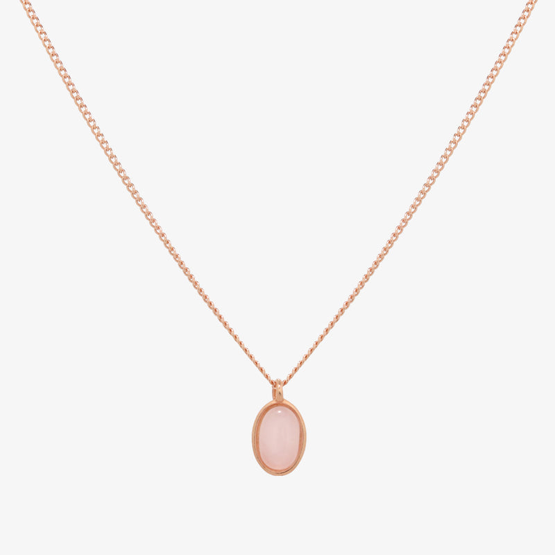 Gemstone oval pendant necklace